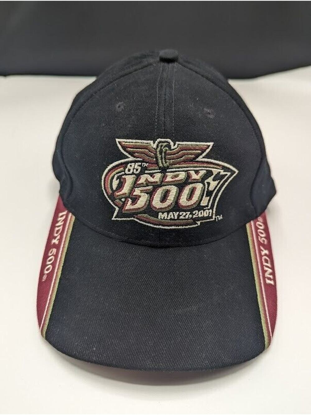 VTG 85th Indy 500 INDIANAPOLIS MOTOR SPEEDWAY Black 2001 Hat Cap Adjustable Back